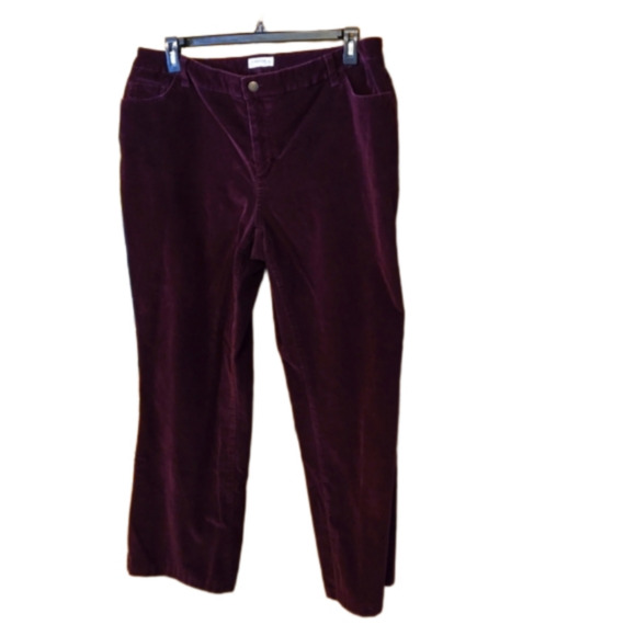 St John's Bay Stretch Corduroy Wine Color Pants Women Size 20W - Picture 1 of 15